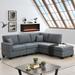 Modular Sectional Sofa Convertible Sofa Reversible Sofa Couch 5 Seats L Shaped Linen Upholstered Corner Couch Set with Ottomans