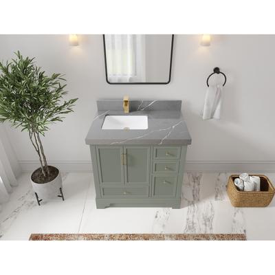 Willow Collections 36 in. W x 22 in. D Alys Left Offset Sink Bathroom Vanity with Countertop