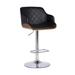 HomeRoots 44" Black Faux Leather And Iron Swivel Adjustable Height Bar Chair - 21