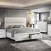 ACME Tarian Queen Bed with Storage and LED in White and Pearl White