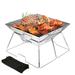 WYRAVIO Charcoal Grills Portable Charcoal Grill Folding Stainless Steel Charcoal Stove for Home Party Outdoor Camping Picnic Silver