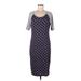 Lularoe Casual Dress - Sheath Scoop Neck Short sleeves: Black Print Dresses - Women's Size Medium