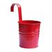 NUOLUX Colorful Iron Flower Pot Hanging Planters Balcony Garden Plant Planter Metal Bucket Flower Holders(Small Red)