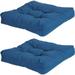 Square Tufted Olefin Indoor/Outdoor Patio Cushions - Set Of 2 - Blue