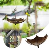 WSBDENLK Umbrella-Shaped Bird Trough Premium Hanging Bird Feeder Tray Umbrella Hummingbird Feeder for Outdoors Metal Bird Bath Pond Or Drinker Metal Bird Feeder Christmas Decorations Indoor