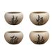 4PCS Ceramic Flowerpots Chinese Style Planter Succulent Storage Holder Gardening Supplies for Home Office (Pattern 1+2)