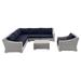 Lounge Sectional Sofa Chair Table Set Rattan Wicker Light Grey Gray Blue Navy Modern Contemporary Urban Design Outdoor Patio Balcony Cafe Bistro Garden Furniture Hotel Hospitality