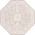 Rugs.com Outdoor Aztec Collection Rug â€“ 8 Ft Octagon Light Gray Flatweave Rug Perfect For Living Rooms Kitchens Entryways