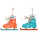 The Memory Company Miami Dolphins Two-Pack Ice Skate Ornament Set