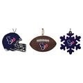 The Memory Company Houston Texans Three-Pack Helmet, Football & Snowflake Ornament Set