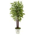Nearly Natural 5.5ft. Bamboo Artificial Tree in Decorative Planter