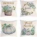Square Pillowcase Printed Pillowcase Printed Pumpkin Pillowcase Pumpkin Pillow Linen Pillowcase Linen Printed Pillowcase Flax Pumpkin Pillowcase for Sofa Bed Chair Car Office Roomï¼ˆ4pcs)