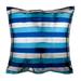 Throw Pillow Cover Decorative Striped Blue Pillow Cover 18x18 inch (45x45 cm) Faux Leather Pillowcase Square Metallic Blue Pintucks Throw Pillows Cover Modern - OMG It s Blue