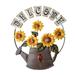 Yoone Sunflower Iron Hanging Ornament Welcome Letter Living Room Wall Decor Pendant