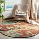 SAFAVIEH Soho Brighton Floral Wool Area Rug Rust/Multi 6 x 6 Square