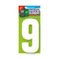 Pack of 2 Self Adhesive Wheelie Bin Numbers - White Number 9