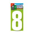 Pack of 2 Self Adhesive Wheelie Bin Numbers - White Number 8