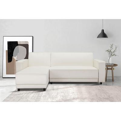 Ecksofa DOREL HOME "Allie Schlafsofa 230 cm mit Relaxfunktion in der Rückenlehne", beige (creme), B:230cm H:82cm T:154cm, 100% Polyester, Sofas, Schlaffunktion (108/194,5cm), trendiger Cord o. pflegeleichter Velours Image
