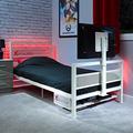 X-Rocker Basecamp TV Gaming Bed with Rotating TV Mount, Storage and Cable Management, Single 3ft Low Sleeper Bedstead, Metal Frame, Ideal for Kids Bedroom, Up to 32" TV Supported - White