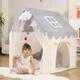 LOAOL Kids Play Tent with Two Doors and Windows, Middle Sized Playhouse Tent for Baby Girls and Boys, Imaginative Kids Indoor Playhouses Play Tent (Grey)