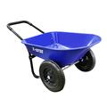 X-COTEC Wheelbarrows with 2 Wheels, Heavy Duty Garden Wheelbarrows 100L 220KG, Builders Wheelbarrow Plastic Tray with 2 Inner Tube, Home Garden Transport Cart with Pneumatic Tyre
