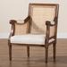 Armchair - Alcott Hill® Cantlon 26.4" Rattan & Bayur Wood Wide Armchair Wood/Polyester in Brown | 34 H x 26.4 W x 24.8 D in | Wayfair