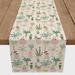 The Holiday Aisle® Jeshaun Rectangle Christmas Polyester Table Runner Polyester in Brown/Gray/Green | 90 W x 16 D in | Wayfair