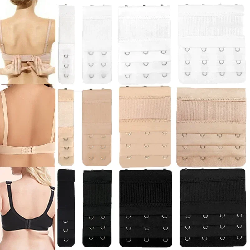 Extension de sangle de soutien-gorge élastique pour femme, rallonge de soutien-gorge, clip à crochet, ceinture réglable, accessoires de soutien-gorge, 3 rangées, 1 boucle, 2 boucles, 3/4 boucles