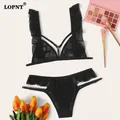 Lopnt – ensemble de soutien-gorge en maille Sexy pour femmes sous-vêtements transparents à volants