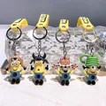 Minions Zodiac Keychain Cartoon Pvc Despicable Me Keychains Kids Keyrings Toys Gifts Fashion