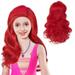 Phocas 20inch Red Wig for Girls Princess Body Wave Wig for Children Cosplay Wig