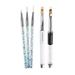 LWBTOSEE 5Pcs Acrylic Nail Drawing Pen Nail Art Dotting Pen Acrylic Drawing Liner Flower Brush Rhinestone Crystal UV Gel Painting Manicure Tool?Silver?