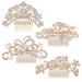 NUOLUX Frcolor 4PCS Bridal Crystal Rhinestone Hairpin Combs Pearls Hair Hair Clips Women Wedding Headpiece for Bride Bridesmaids (Rose Gold)