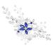 Flower Design Hair Comb Artificial Pearl Headdress Rhinestone Hair Accessories Bridal Hair Decoration Elegant Photo Props for Lady Women (Blue)