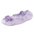 Toddler Shoes Children Shoes Dance Shoes Dancing Ballet Performance Indoor Colorful Bow Yoga Practice Shoes ( Color: Purple Size: 29 )