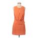 Black Halo Casual Dress - Mini Plunge Sleeveless: Orange Print Dresses - Women's Size 6