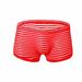 Herrnalise Men s Jockstrap Underwear Striped Underwear Low Waisted Sexy And Funny Mesh Boxer Underwear Briefs Pants Sexy Underwear Set For Men For Red L