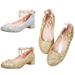 AJZIOJIRO Little Kids Girls Dress Pumps Shoes Glitter Sequins Princess Shoes Low Heels Mary Jane Party Dance Shoes