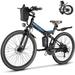 Vivi Electric Bike for Adults 26 Folding Electric Bike 500W Electric Mountain Bike 20MPH Full Suspension Electric Bike with Cruise Control Up to 50 Miles