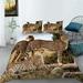 Duvet Cover Set Leopard Painting Home Textiles Vintage Bedclothes Newly Fashion Quilt Cover Set Full (80 x90 )