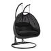 HomeStock Mediterranean Magic Charcoal Wicker Hanging 2 person Egg Swing Chair