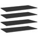 Bookshelf Boards 4 pcs High Gloss Black 31.5 x11.8 x0.6 Chipboard