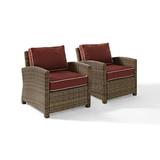 Maykoosh Classic Comfort 2Pc Outdoor Wicker Armchair Set Sangria/Weathered Brown - 2 Armchairs