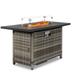 IVV Propane Fire Pit Table 43 in CSA Propane Fire Table Rectangular 50 000 BTU Quick Ignition Gas Fire Pit for Outside Patio Deck Oxford Cover Gray Wicker