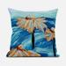 26 x 26 in. Hawaii Floral Oil Duo Broadcloth Indoor & Outdoor Blown & Closed Pillow - Blue & Orange