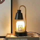 Candle Warmer Lamp Household Adjustable Fashionable Table Lamp with Iron Base Aroma Lamps Candle Lamp US Plug (Send 2 Bulbs) Black