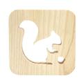 Wood Night Light USB Night Lamp Solid Wood Craft Decoration Simple Wood Night Light (Burlywood Squirrel)