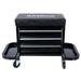 DSstyles 3-Drawer Chest Rolling Mechanic Seat with Tool Trays 350lbs Max Weight Capacity Garage Glider Rolling Tool Chest Seat