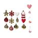 32Pcs Christmas Balls Ornaments Christmas Baubles with Hanging Loop for Party Home Decor Easter Holiday Christmas Tree Golden Santa Claus