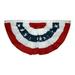 USA Pleated Fan Flag 3x6 Feet American US Bunting Flags Patriotic Stars & Stripes - Sharp Color and Fade Resistant - Canvas Header and Brass Grommets - United States 3 x 6 Feet Half Fan Banner